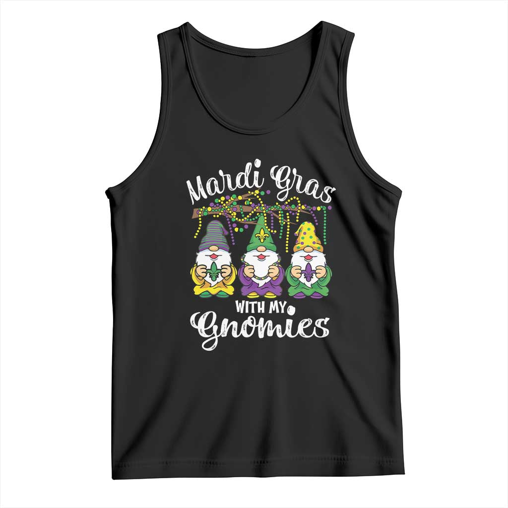 Mardi Gras With My Gnomies Funny Gnomes Squad Tank Top