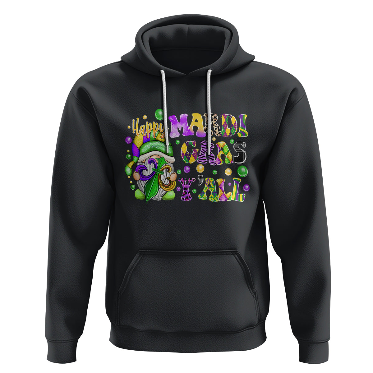 Happy Mardi Gras Y'all Cute Gnome Fat Tuesday Hoodie - Wonder Print Shop