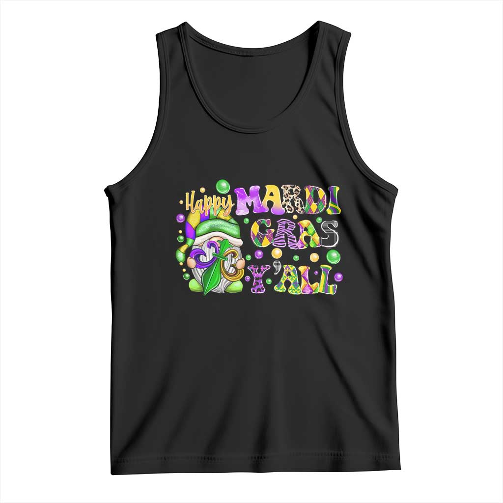 Happy Mardi Gras Y'all Cute Gnome Fat Tuesday Tank Top