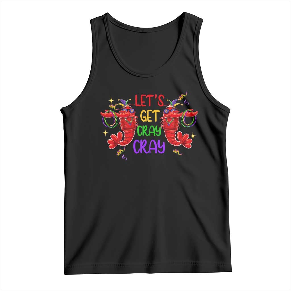 Mardi Gras Tank Top Lets Get Cray Cray Dabbing Crawfish