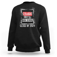 Black graduation sweatshirt with front 'Class of 2024' text graphic