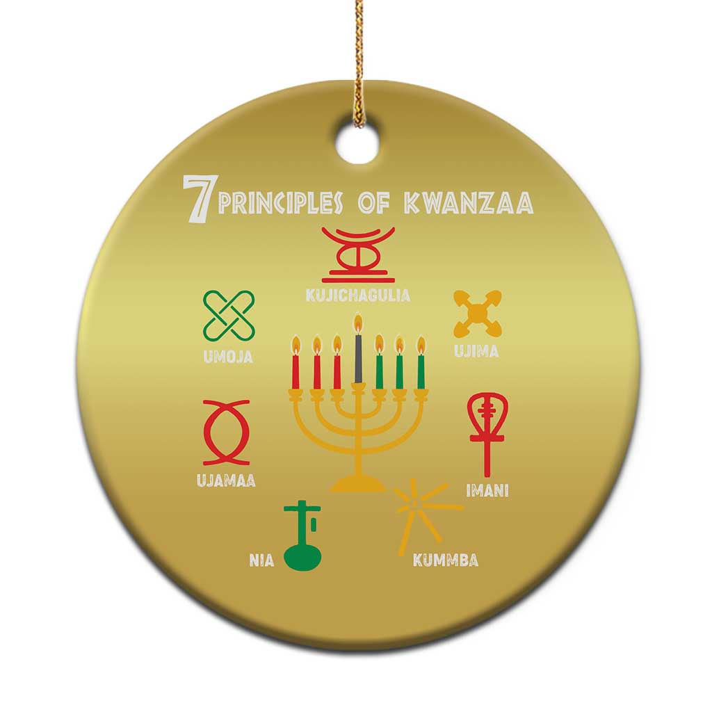 7 Principles Of Kwanzaa African American Xmas Christmas Ornament - Wonder Print Shop