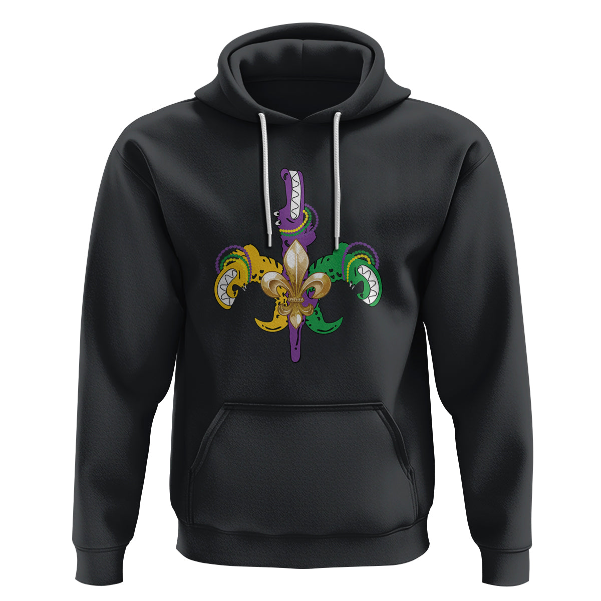 Mardi Gras Alligator Crocodiles Funny Fleur De Lis Hoodie - Wonder Print Shop