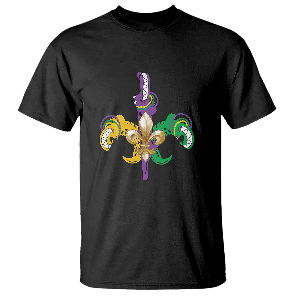 Mardi Gras Alligator Crocodiles Funny Fleur De Lis T Shirt - Wonder Print Shop