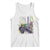 Mardi Gras Monster Truck Beads Flag Tank Top