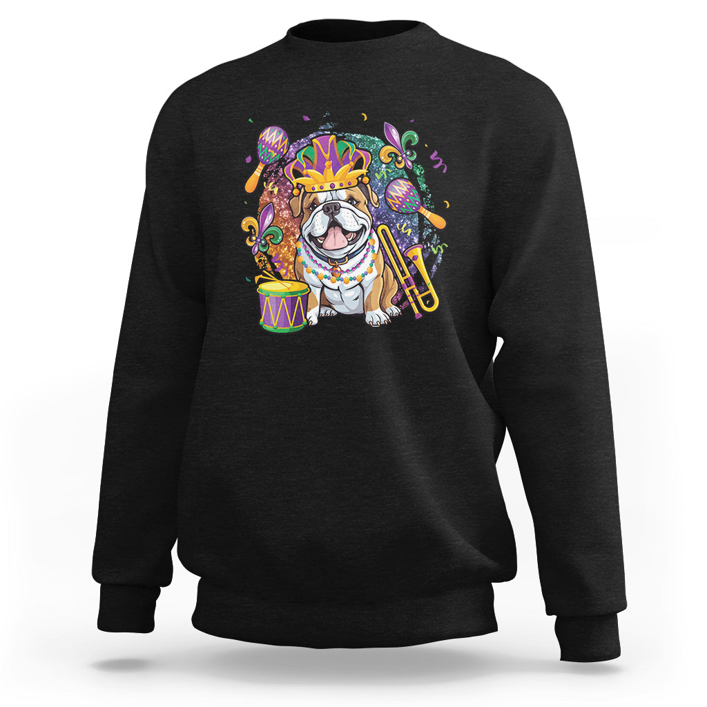 Mardi Gras Sweatshirt Fench Bulldog Cute Fat Tuesday Frenchie Pet Dog - Wonder Print Shop