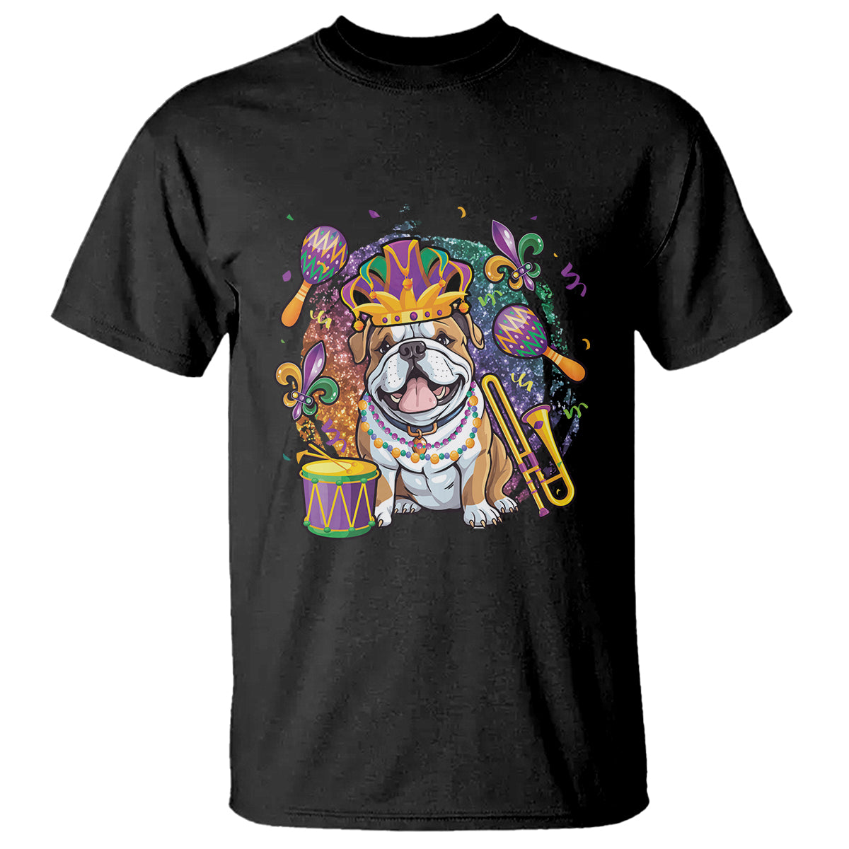 Mardi Gras T Shirt Fench Bulldog Cute Fat Tuesday Frenchie Pet Dog - Wonder Print Shop