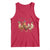 Mardi Gras Funny Farmer Jester Chicken Beads Tank Top