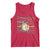 Mardi Gras Baseball Jester Hat Beads Flag Tank Top