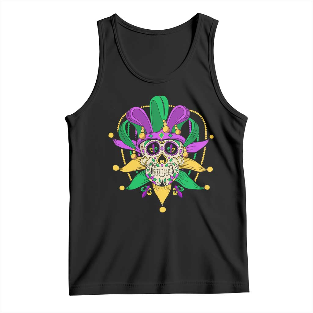 Mardi Gras Funny Sugar Skull Fat Tuesday New Orleans Tank Top