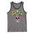 Mardi Gras Beads Sugar Skull Fat Tuesday New Orleans Tank Top