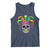 Mardi Gras Beads Sugar Skull Fat Tuesday New Orleans Tank Top