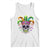 Mardi Gras Beads Sugar Skull Fat Tuesday New Orleans Tank Top