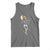 Mardi Gras Funny Jester Skeleton Dancing With Cat Tank Top