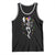 Mardi Gras Funny Jester Skeleton Dancing With Cat Tank Top