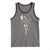 Mardi Gras Funny Jester Skeleton Dancing With Cat Tank Top