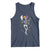 Mardi Gras Funny Jester Skeleton Dancing With Cat Tank Top