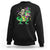 Mardi Gras Funny Skeleton On Dinosaur Jester Beads Sweatshirt - Wonder Print Shop