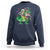 Mardi Gras Funny Skeleton On Dinosaur Jester Beads Sweatshirt - Wonder Print Shop