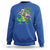 Mardi Gras Funny Skeleton On Dinosaur Jester Beads Sweatshirt - Wonder Print Shop