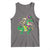 Mardi Gras Funny Skeleton On Dinosaur Jester Beads Tank Top