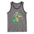 Mardi Gras Funny Skeleton On Dinosaur Jester Beads Tank Top