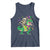 Mardi Gras Funny Skeleton On Dinosaur Jester Beads Tank Top