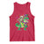 Mardi Gras Funny Skeleton On Dinosaur Jester Beads Tank Top