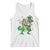 Mardi Gras Funny Skeleton On Dinosaur Jester Beads Tank Top