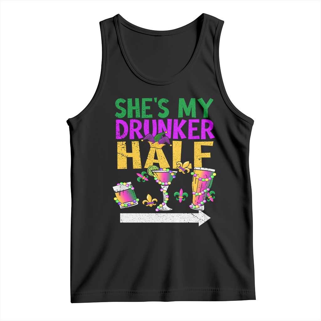 Mardi Gras Couple Matching Tank Top She's My Drunker Half