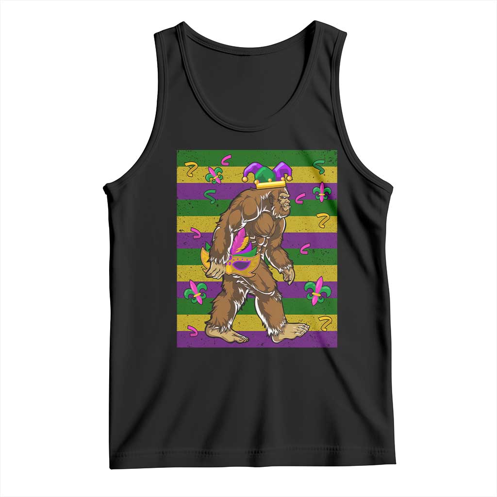 Mardi Gras Bigfoot Sasquatch Funny Fat Tuesday Parade Tank Top