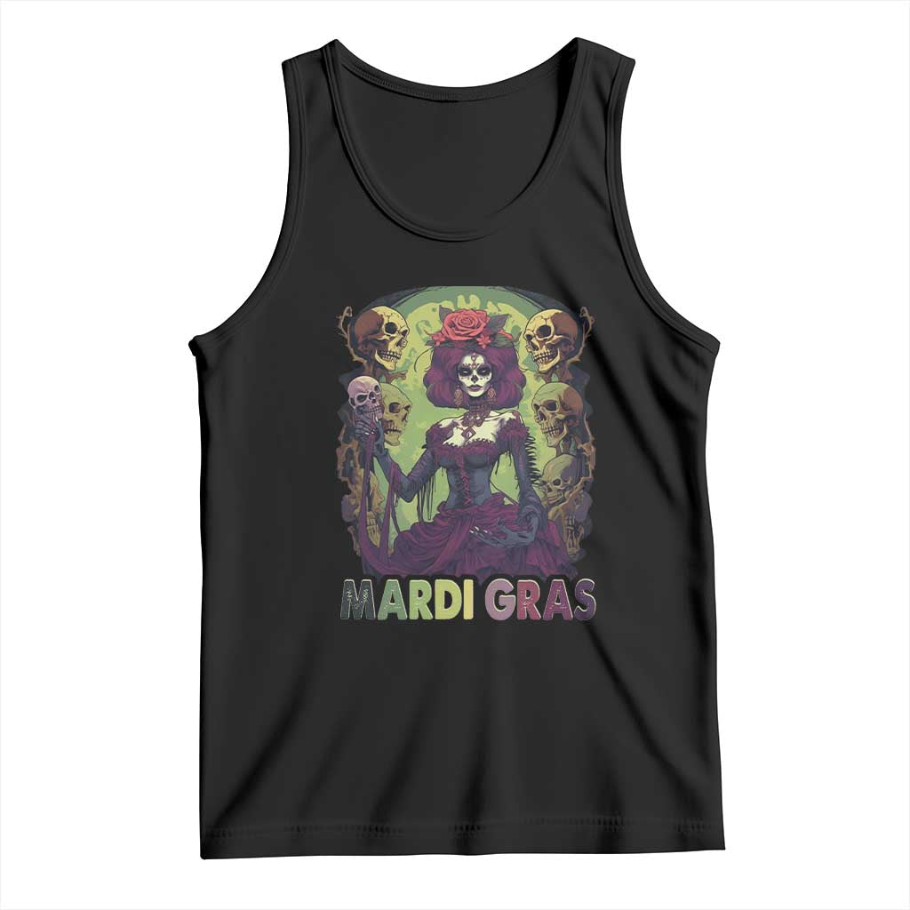 Mardi Gras Tank Top Voodoo Queen Skeleton Witch Creepy Skull