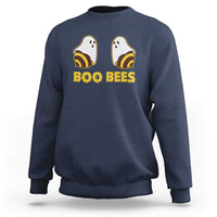 Navy crewneck sweatshirt with Boo Bees graphic of ghost and bee icons