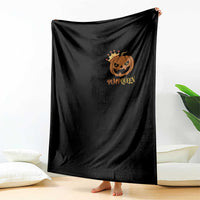 Halloween Couple Matching Throw Blanket Pumpqueen Funny Spooky Pumpkin - Wonder Print Shop