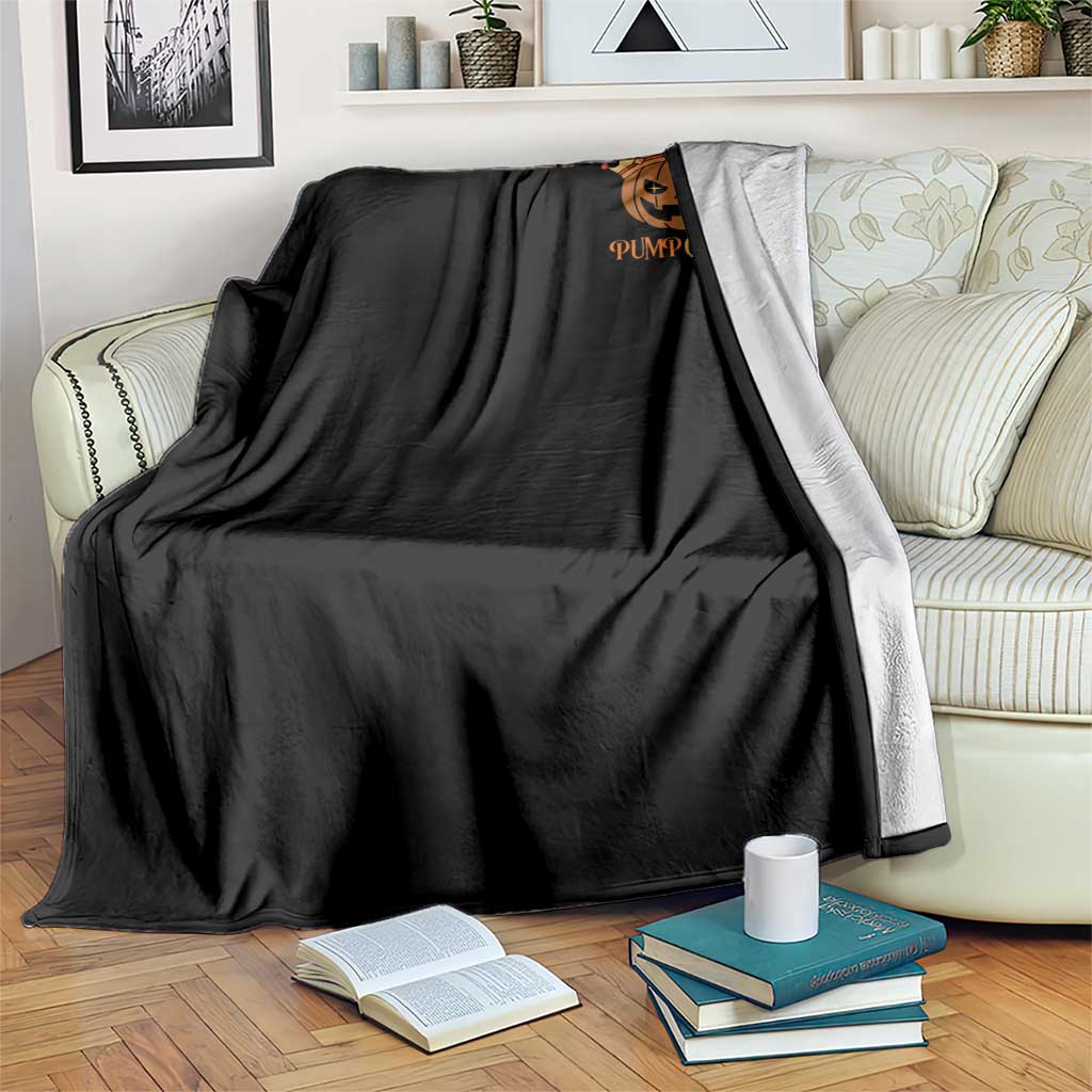 Halloween Couple Matching Throw Blanket Pumpqueen Funny Spooky Pumpkin - Wonder Print Shop