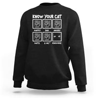 Cat graphic sweatshirt, black, crewneck, long sleeves, back print