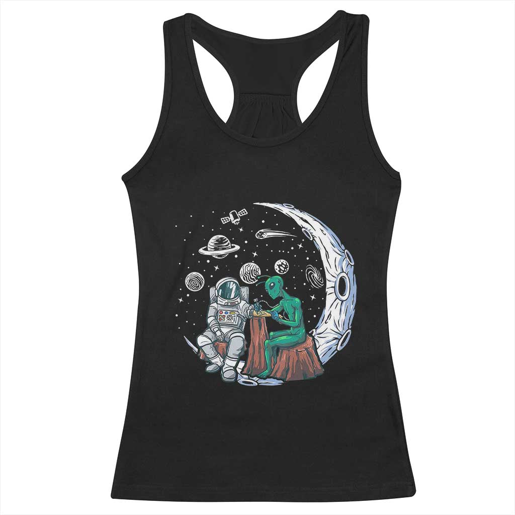 Funny Alien Ink Astronaut Outer Space Racerback Tank Top