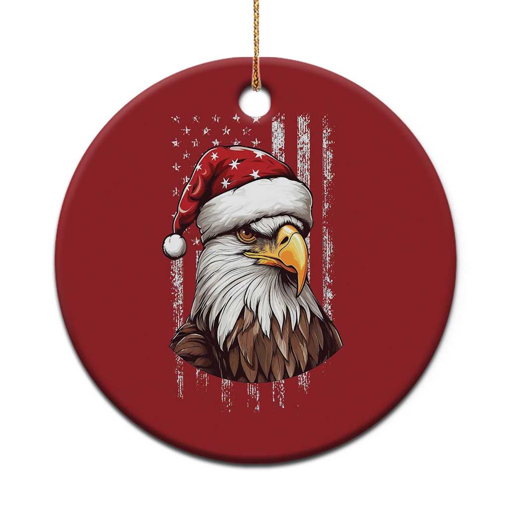 Patriotic Xmas Christmas Ornament Santa Bald Eagle USA Flag Xmas - Wonder Print Shop