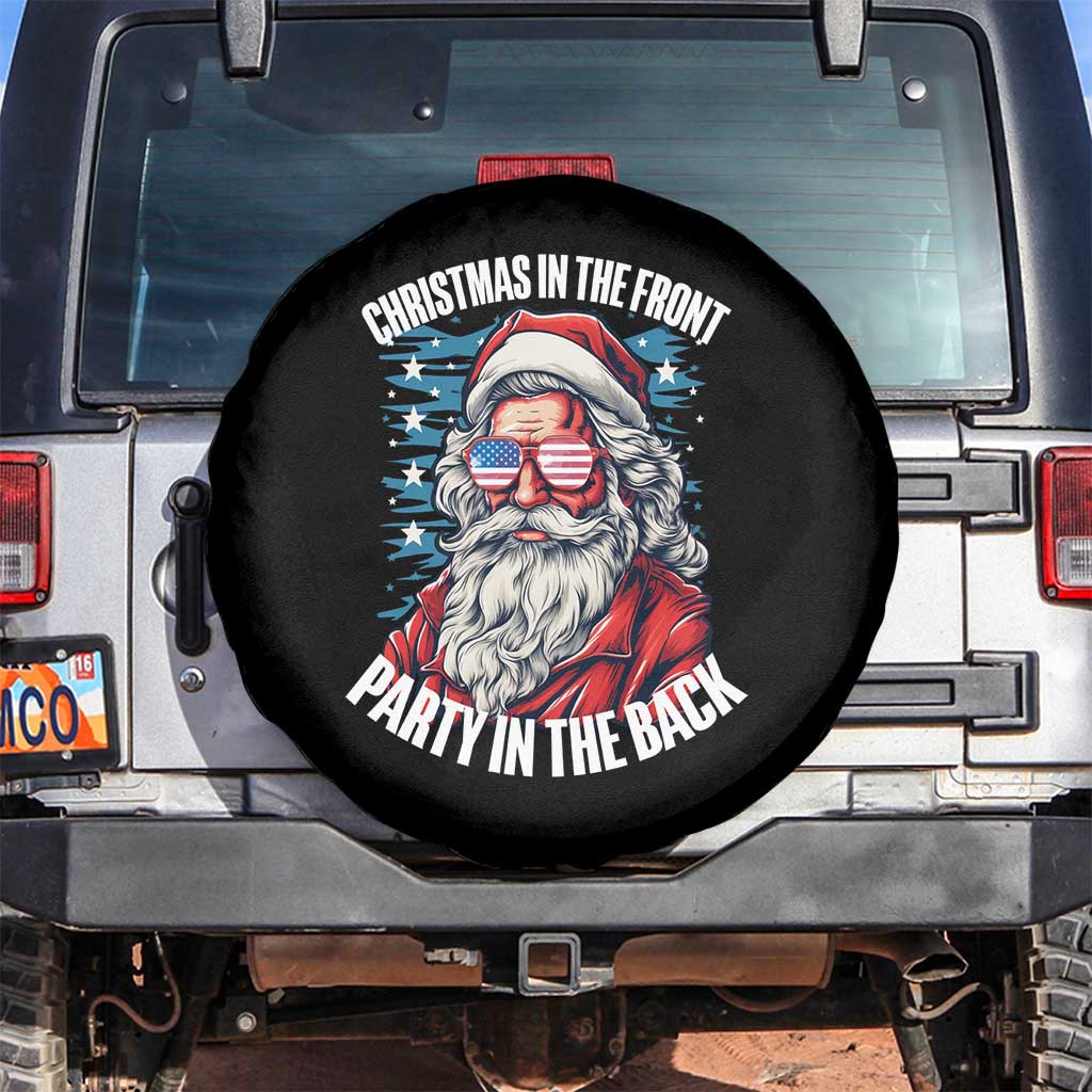 Christmas in the Front Party in the Back USA Patriotic Santa Spare Tire Cover