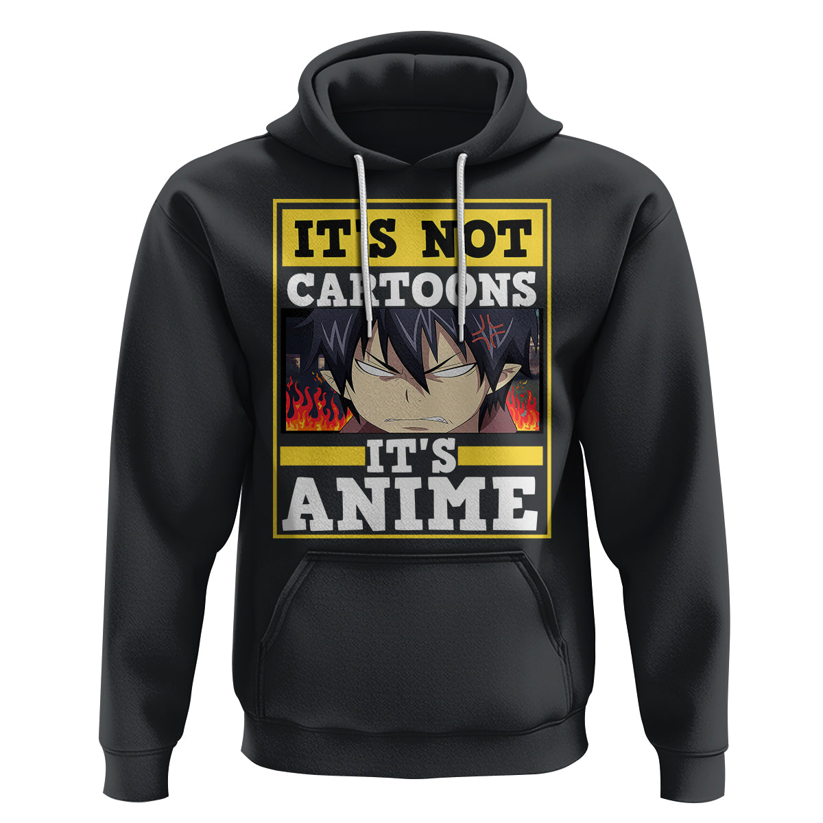 It's Not Cartoons It's Anime Hoodie Angry Eyes Japanese Manga - Wonder Print Shop