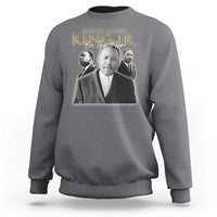 Heather gray sweatshirt with Martin Luther King graphic and "Be the Man" text