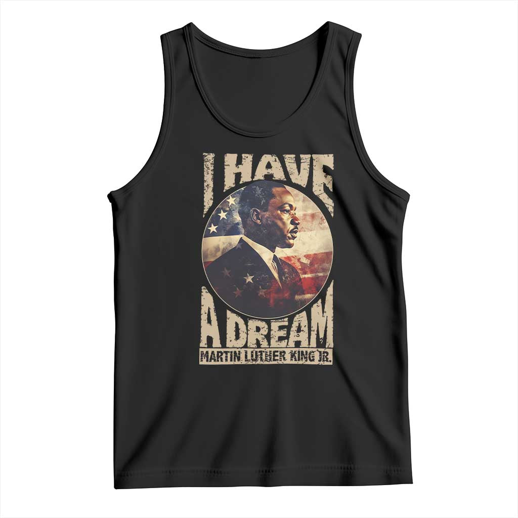 Martin Luther King Jr Tank Top I Have A Dream American Flag MLK Day Black History