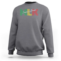 Crewneck sweatshirt in charcoal gray with multicolor “I Have a Dream” front graphic