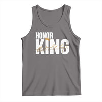 Men's graphic tank top, gray with 'HONOR KING' print