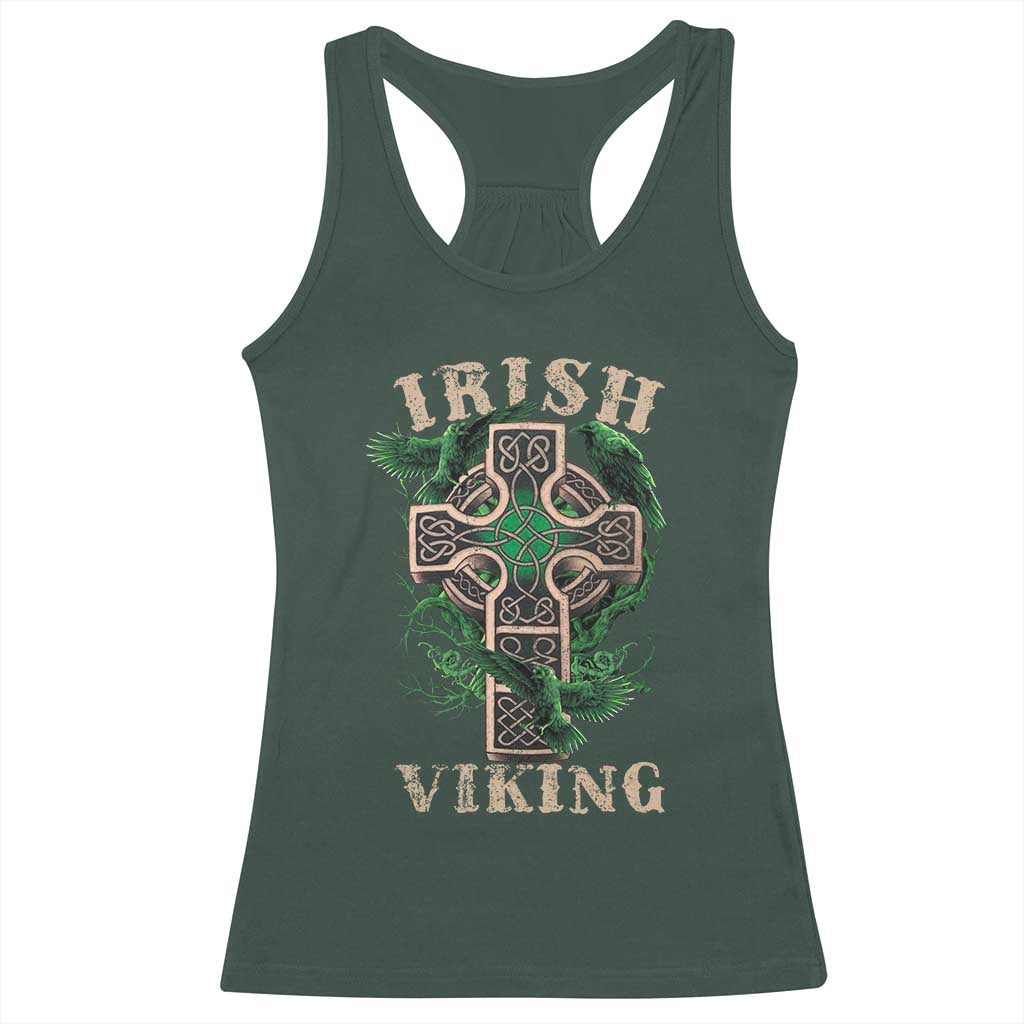 Irish Viking Racerback Tank Top Celtic Cross Odin's Raven