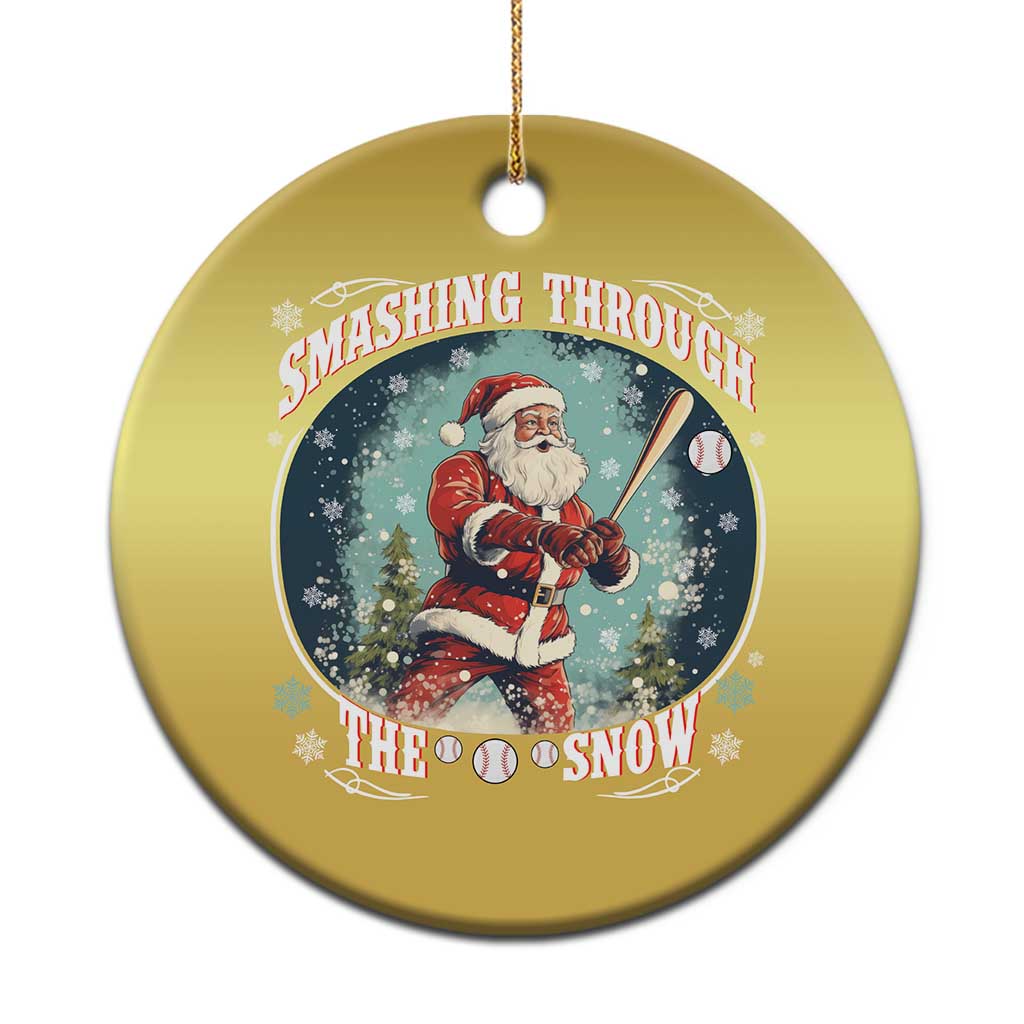 Xmas Sport Christmas Ornament Baseball Player Santa Smashing Through The Snow - Wonder Print Shop