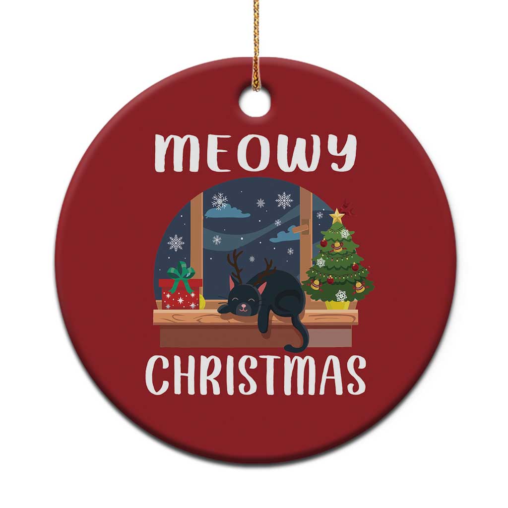 Funny Xmas Cat Christmas Ornament Reindeer Cat Chillin' Meowy - Wonder Print Shop