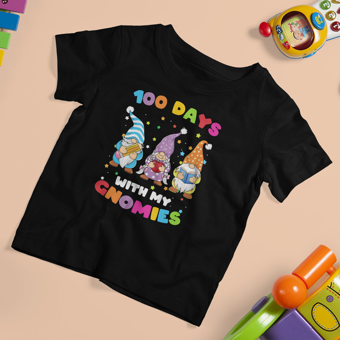 100th Day Of School T Shirt For Kid 100 Days With My Gnomies Smarter - Wonder Print Shop