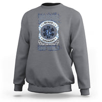 Charcoal nurse sweatshirt with superhero graphic and JOB TITLE front print