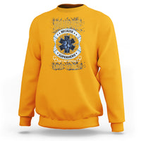 Gold nurse sweatshirt with superhero graphic and JOB TITLE front print
